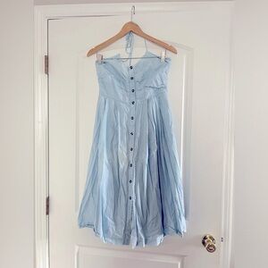 Flying Tomato Chambray Midi Dress Halter